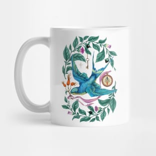 Flying swallow and Nightshade. Mug